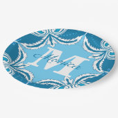 Assiettes En Carton 💙 bleu 🤍 blanc (Angle)