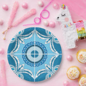 Assiettes En Carton 💙 bleu 🤍 blanc (Fête)