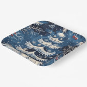 Assiettes En Carton Bleu blanc Arbre de Noël Plaque en papier de Noël (Angulaire)