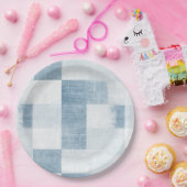 Assiettes En Carton Bleu Blanc Denim Jean Stripes Anniversaire (Fête)