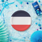 Assiettes En Carton Bleu Blanc & Rayures Rouges Fête Rayée (Fête)