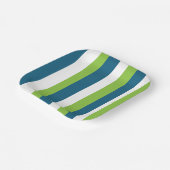 Assiettes En Carton Bleu Blanc Vert Fête des Grilles Vertes (Angulaire)