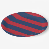 Assiettes En Carton Bleu Bleu Barré Nautique (Angle)