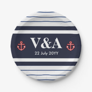 Assiettes En Carton Bleu Bleu Bleu Marine Marine