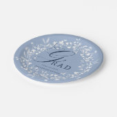 Assiettes En Carton Bleu Bleu Fleur sauvage Wreath Graduation (Angle)