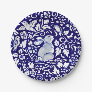 Assiettes En Carton Bleu Bleu Lapin Assis Lapin Dedham Delft