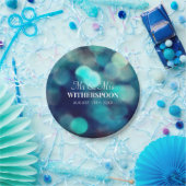 Assiettes En Carton Bleu bokee effet léger papier de mariage (Fête)