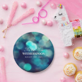 Assiettes En Carton Bleu bokee effet léger papier de mariage (Fête)