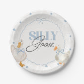 Assiettes En Carton Bleu Bow Silly Goose Coquette Anniversaire (Devant)