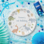 Assiettes En Carton Bleu Boy Boho Dinosaur Anniversaire (Fête)