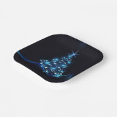 Assiettes En Carton Bleu brillant des étoiles sur l'arbre de Noël fonc (Angulaire)
