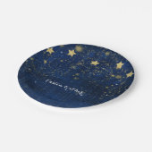 Assiettes En Carton Bleu brillant et Gold Starry Celestin Party (Angle)