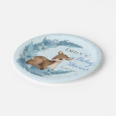 Assiettes En Carton Bleu Brown Bambi Fleurs demi-lune Poussière bébé g (Angle)