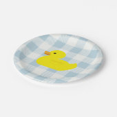 Assiettes En Carton Bleu canard en caoutchouc En vichy Motif (Angle)