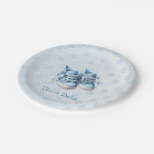 Assiettes En Carton Bleu Chaussures Bébé Plaque en Papier (Angle)