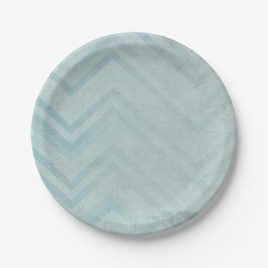 Assiettes En Carton Bleu Chevron (Devant)