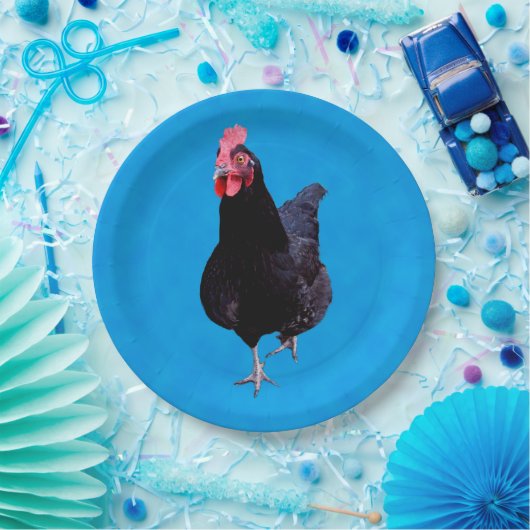 Assiettes En Carton Bleu Chicken Strut, Plaques de papier d'anniversai (Fête)