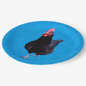 Assiettes En Carton Bleu Chicken Strut, Plaques de papier d'anniversai (Angle)
