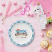 Assiettes En Carton Bleu CITROUILLE Camion Anniversaire Automne 1er An (Fête)