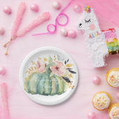 Assiettes En Carton Bleu citrouille chute d'eau couleur élégante autom (Fête)