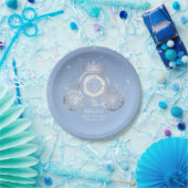 Assiettes En Carton Bleu clair et argent Cinderella Princess Anniversa (Fête)