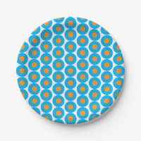 Bleu clair Orange Pois Moderne Funky
