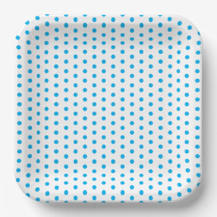 Assiettes En Carton Bleu clair Pois Preppy Multi use