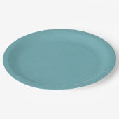 Assiettes En Carton Bleu clair texturé. (Angle)