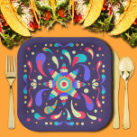 Assiettes En Carton Bleu coloré Fiesta<br><div class="desc">Faisons un peu l'anniversaire avec ce design coloré et amusant sur une belle plaque en papier carré bleu foncé. CORRESPONDANCE d'objets dans notre collection.</div>