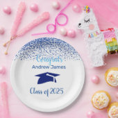 Assiettes En Carton bleu confetti 2025 - Félicitations (Fête)