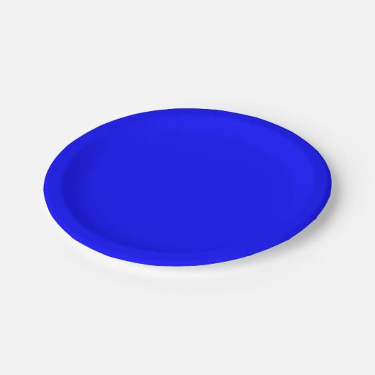 Assiettes En Carton Bleu (couleur solide) (Angle)