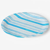 Assiettes En Carton Bleu Cracker Papier rayé Grandes Plaques Papier (Angle)