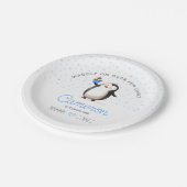 Assiettes En Carton Bleu cupcake pingouin d'anniversaire de garçon Pla (Angle)