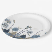 Assiettes En Carton Bleu Dahlias Cornflower (Angle)