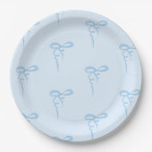 Assiettes En Carton Bleu dainty arc motif garçon baby shower (Devant)