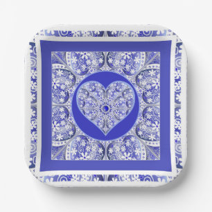 Assiettes En Carton Bleu de dentelle en céramique de Grèce