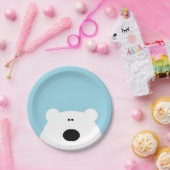 Assiettes En Carton Bleu de l'ours polaire (Fête)