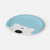 Assiettes En Carton Bleu de l'ours polaire (Angle)
