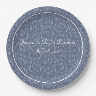 Assiettes En Carton Bleu de mariage ou d'anniversaire