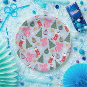 Assiettes En Carton Bleu de Noël (Fête)