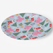 Assiettes En Carton Bleu de Noël (Angle)