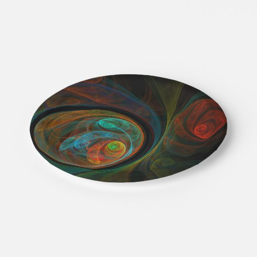 Assiettes En Carton Bleu de renaissance Art Abstrait (Angle)