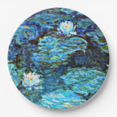 Assiettes En Carton Bleu des nénes d'eau par Monet (Devant)