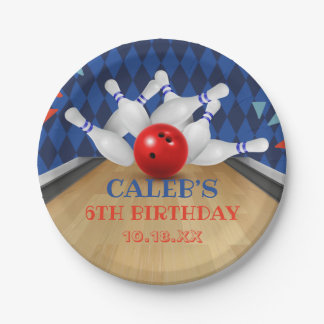 Assiettes En Carton Bleu Diamond Strike Bowling Anniversaire