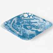 Assiettes En Carton Bleu Digital Fluid Art Marbre Pour Peinture Cellul (Angulaire)