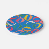 Assiettes En Carton Bleu d'impression dauphin (Angle)