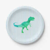 Assiettes En Carton Bleu Dinosaure Silhouette Trex Plaque papier (Devant)