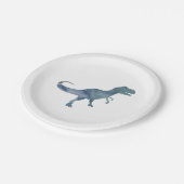 Assiettes En Carton Bleu Dinosaure Silhouette Trex Plaque papier (Angle)
