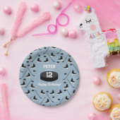 Assiettes En Carton Bleu Dusty Bâton de hockey sur glace, Patins Puck  (Fête)