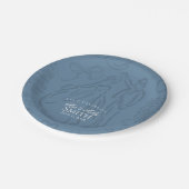 Assiettes En Carton Bleu Dusty classique main dessinée Mariage croquis (Angle)